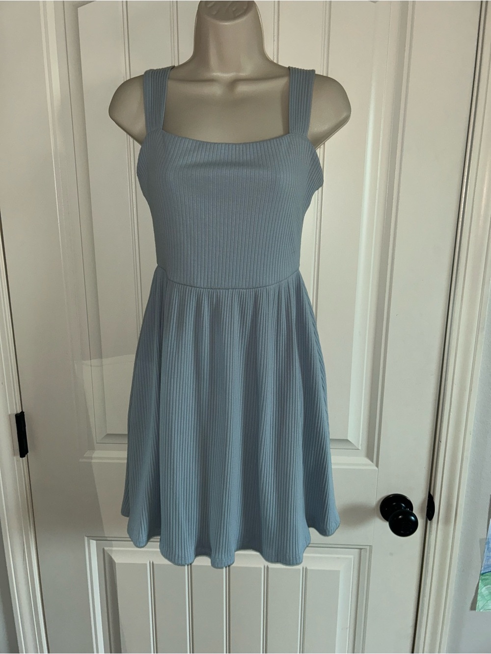 NEW Lush Powder Blue Ribbed Tank Dress Sz S